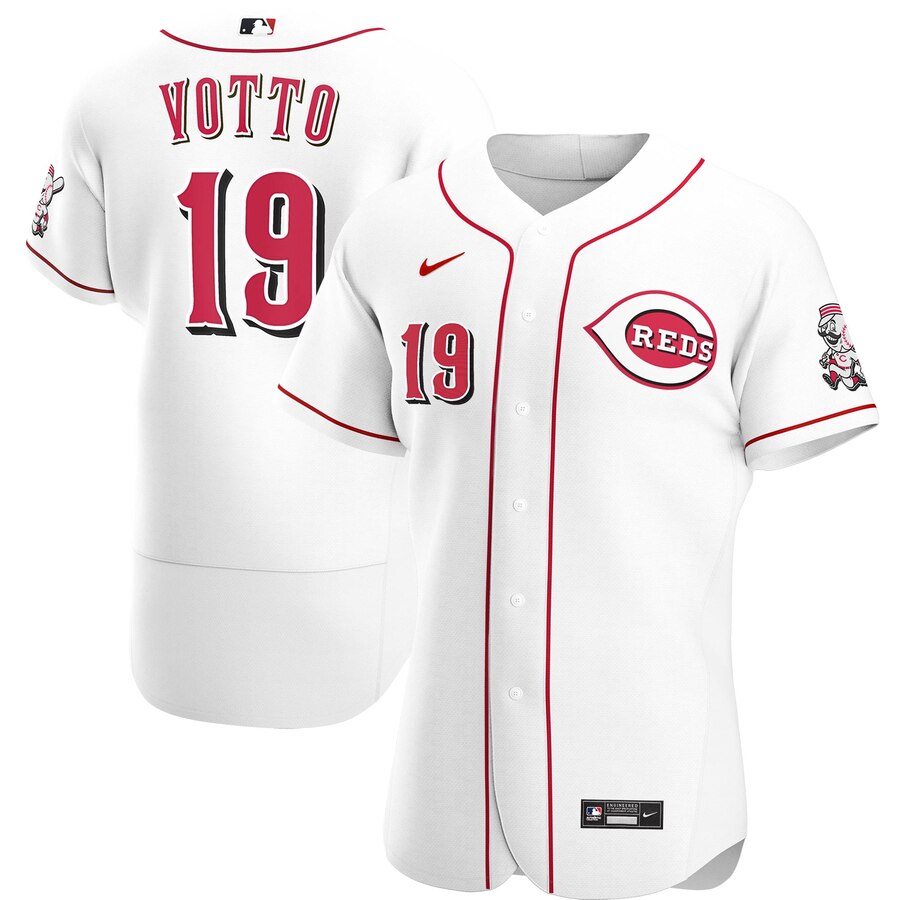 Cincinnati Reds #19 Joey Votto Men Nike White Home 2020 Authentic Player MLB Jersey->cincinnati reds->MLB Jersey